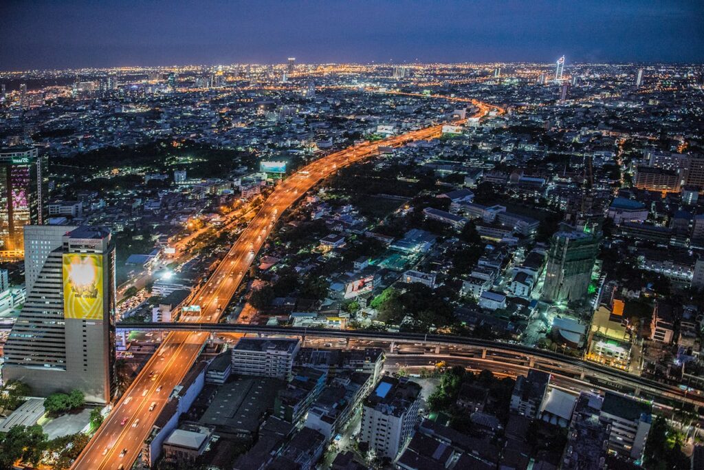 Bird's Eye View Of City During Night Bird's Eye View Of City During Night with Asia Travel Insurance
